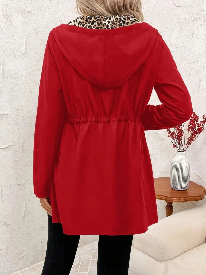 Veste à capuche zippée double face