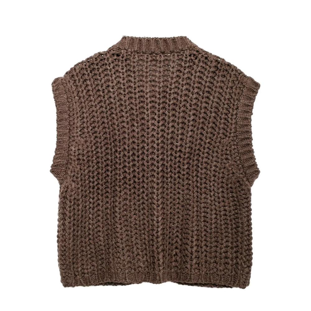 Gilet sans manches en grosse maille