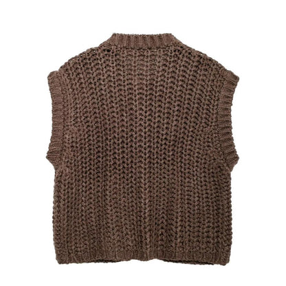 Gilet sans manches en grosse maille